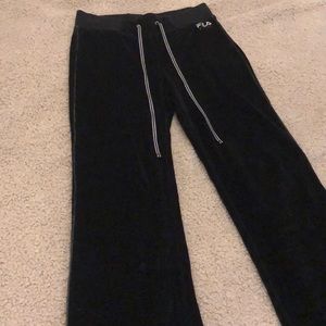 Velour Fila track pants